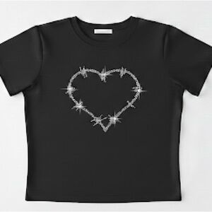 Black Heart Graphic Kids T-Shirt
